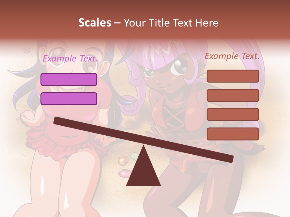 A Couple Of Cartoon Girls Standing Next To Each Other PowerPoint Template