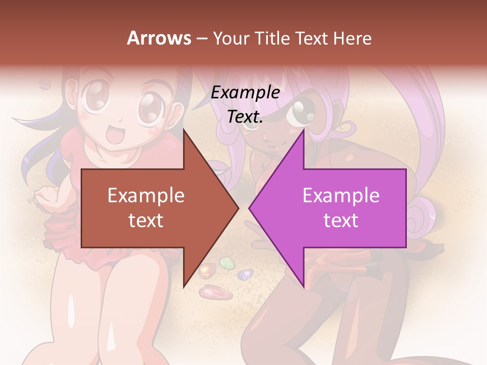 A Couple Of Cartoon Girls Standing Next To Each Other PowerPoint Template