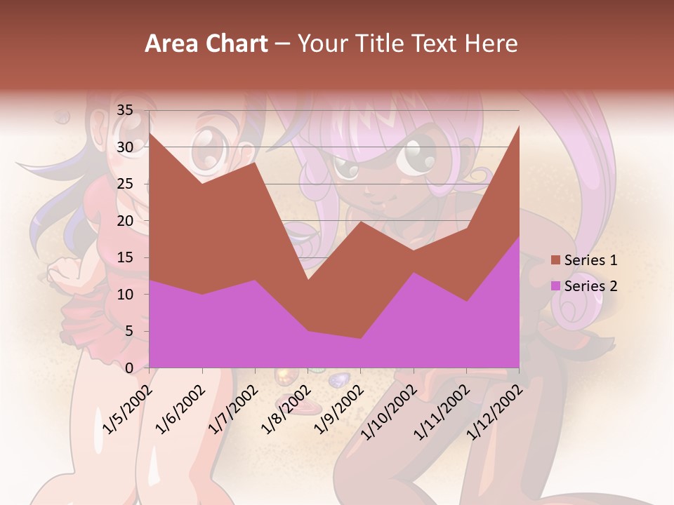 A Couple Of Cartoon Girls Standing Next To Each Other PowerPoint Template