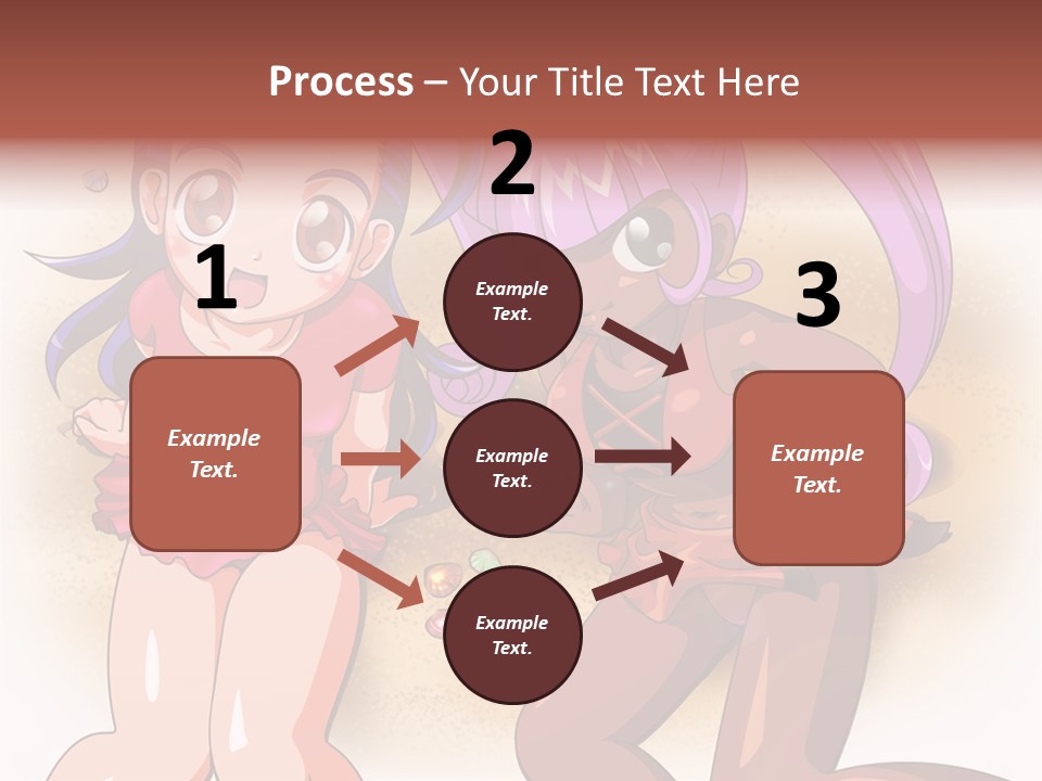 A Couple Of Cartoon Girls Standing Next To Each Other PowerPoint Template