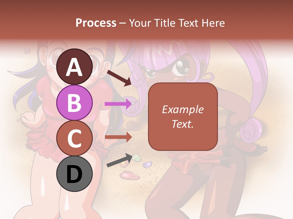 A Couple Of Cartoon Girls Standing Next To Each Other PowerPoint Template