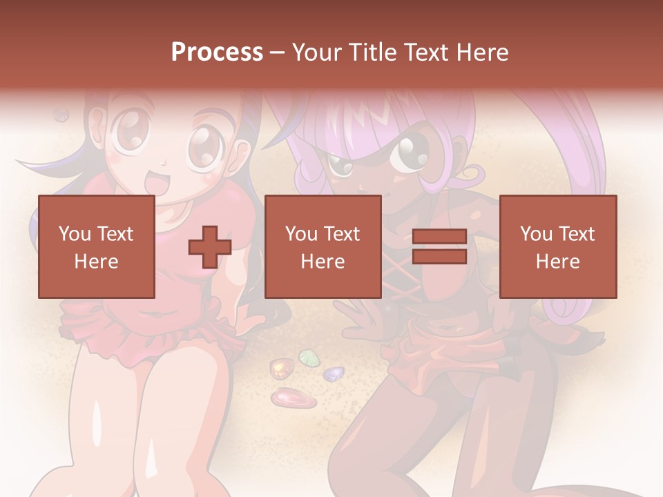 A Couple Of Cartoon Girls Standing Next To Each Other PowerPoint Template