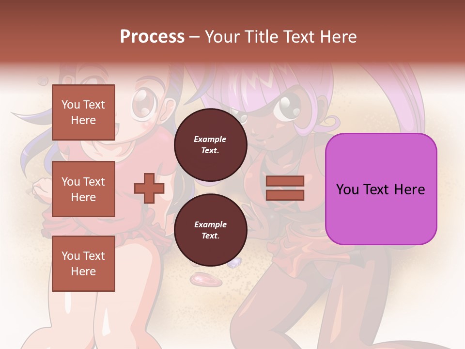 A Couple Of Cartoon Girls Standing Next To Each Other PowerPoint Template