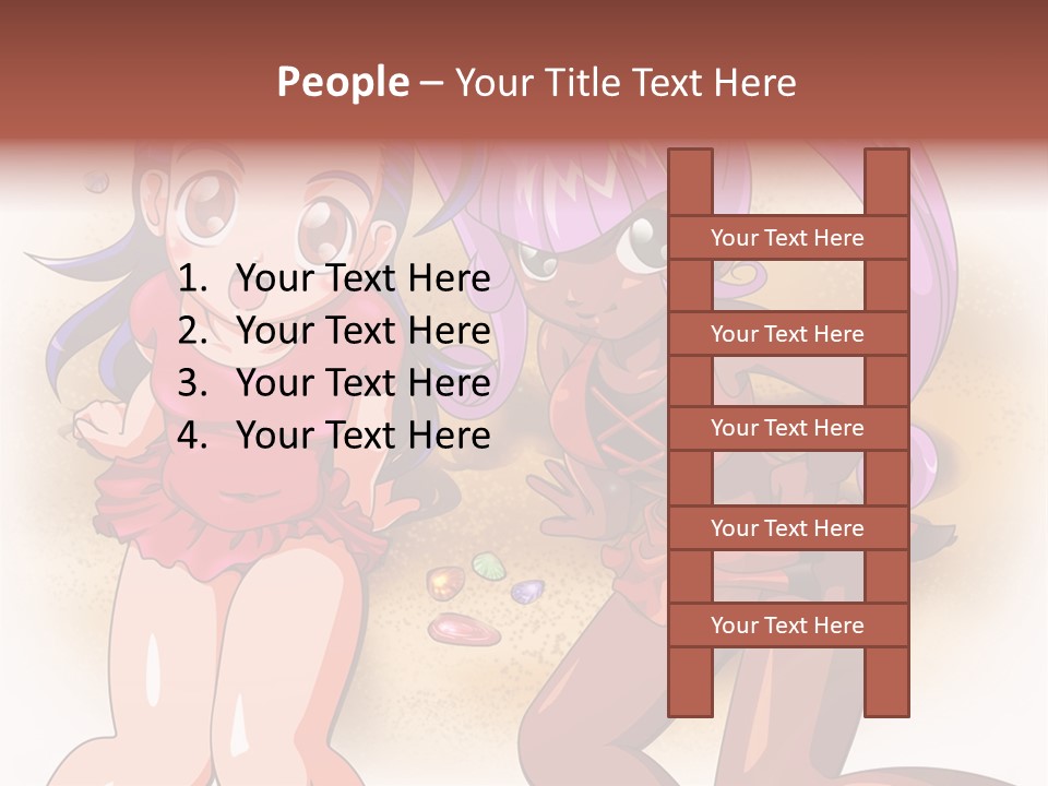 A Couple Of Cartoon Girls Standing Next To Each Other PowerPoint Template
