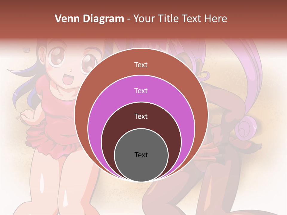 A Couple Of Cartoon Girls Standing Next To Each Other PowerPoint Template