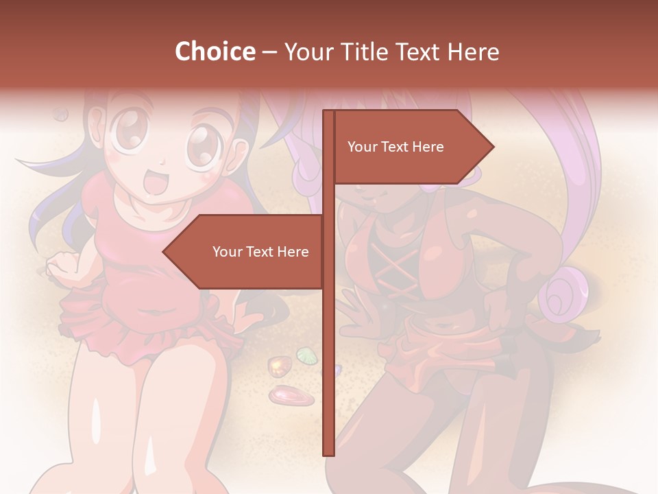 A Couple Of Cartoon Girls Standing Next To Each Other PowerPoint Template