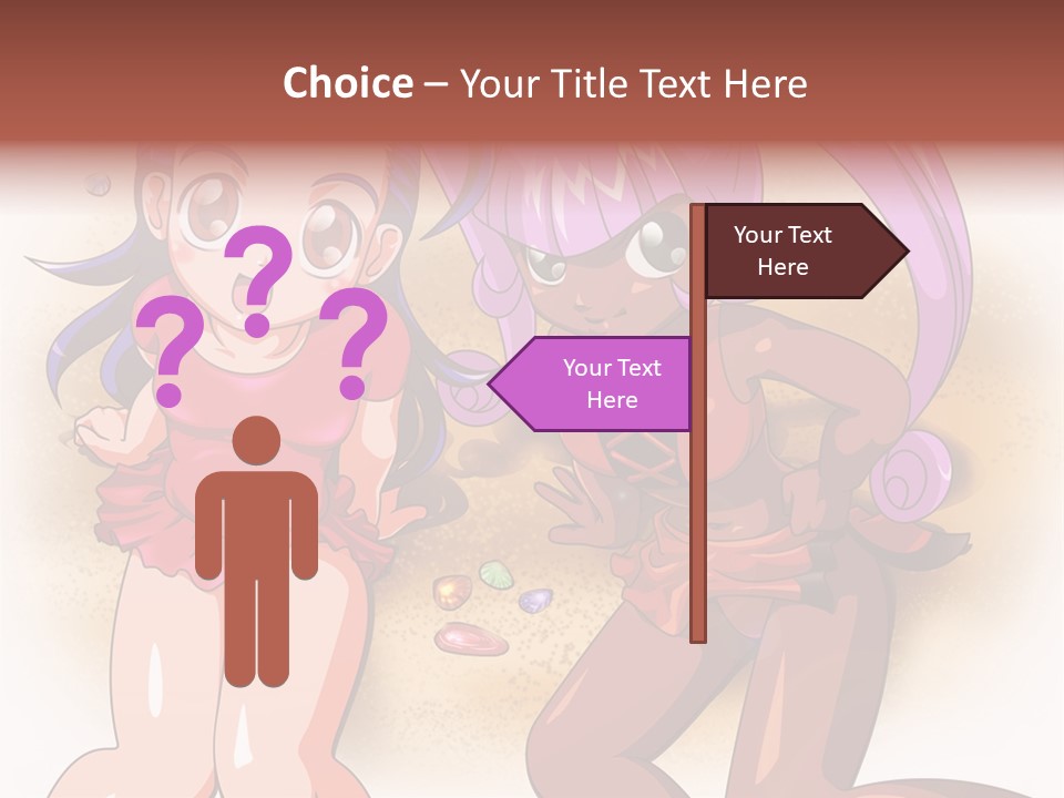 A Couple Of Cartoon Girls Standing Next To Each Other PowerPoint Template