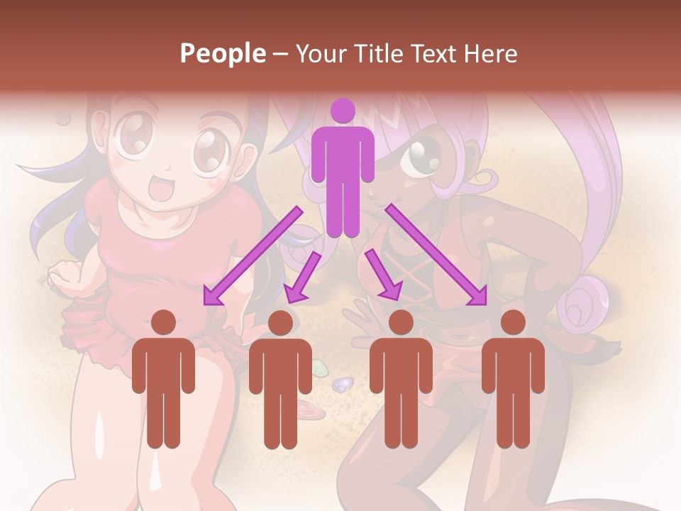 A Couple Of Cartoon Girls Standing Next To Each Other PowerPoint Template