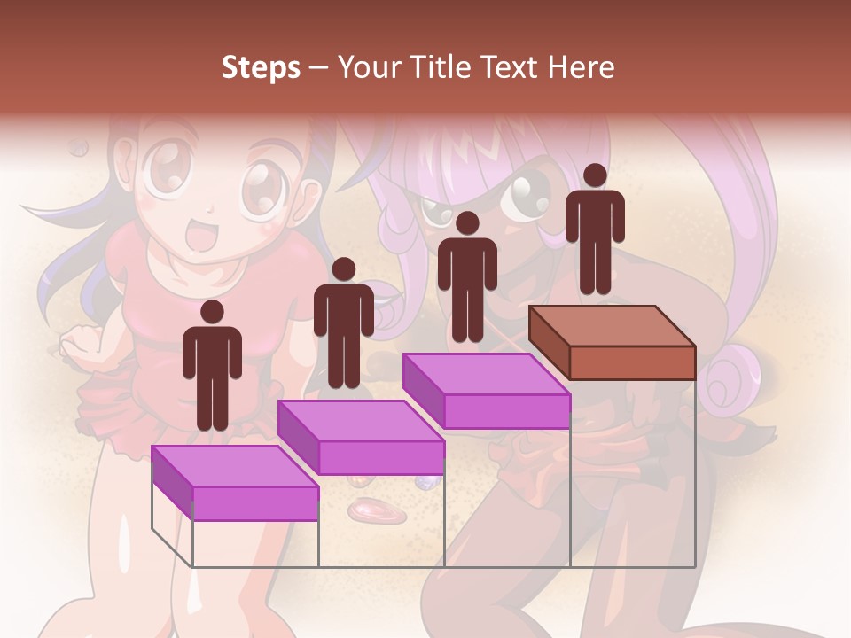 A Couple Of Cartoon Girls Standing Next To Each Other PowerPoint Template
