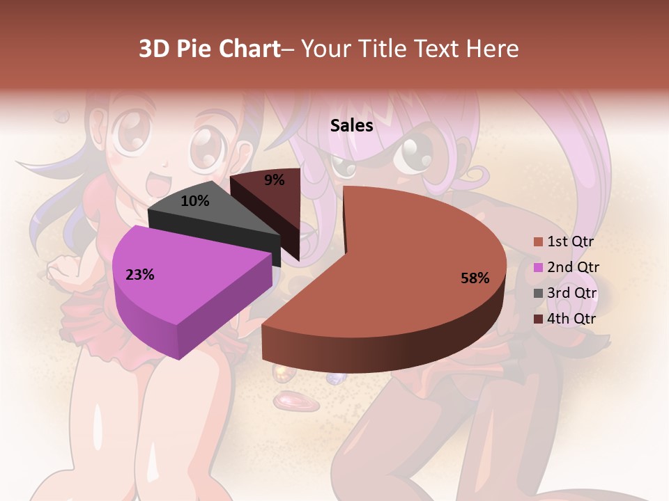 A Couple Of Cartoon Girls Standing Next To Each Other PowerPoint Template