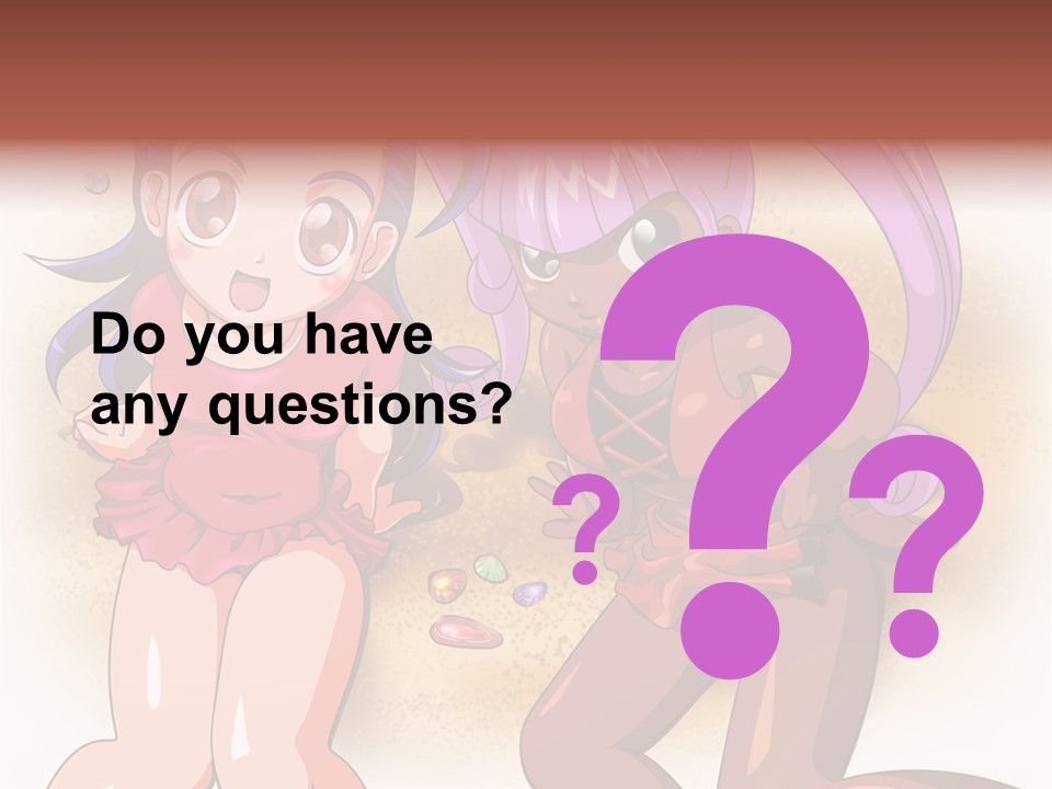 A Couple Of Cartoon Girls Standing Next To Each Other PowerPoint Template