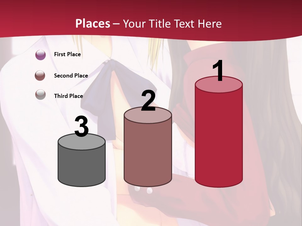 A Couple Of Anime Characters Hugging In Front Of A Red Background PowerPoint Template