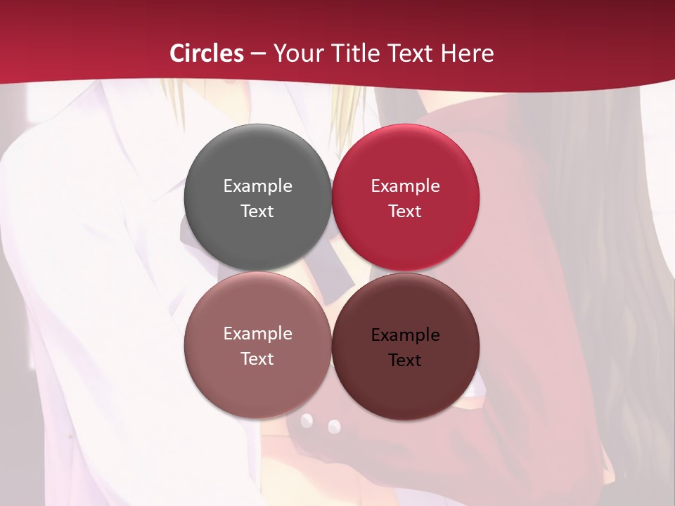 A Couple Of Anime Characters Hugging In Front Of A Red Background PowerPoint Template