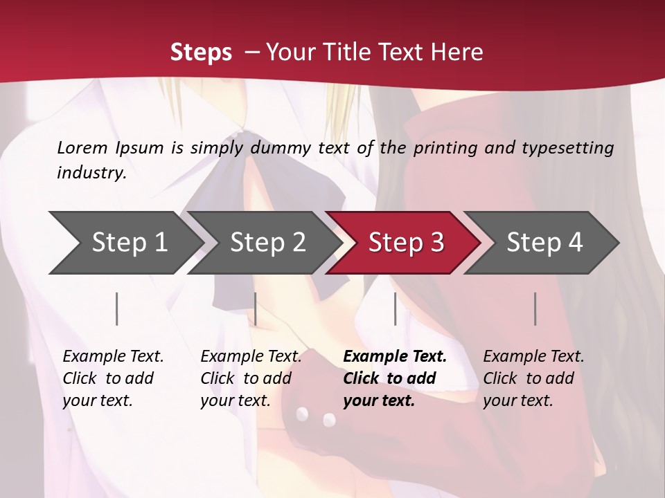 A Couple Of Anime Characters Hugging In Front Of A Red Background PowerPoint Template