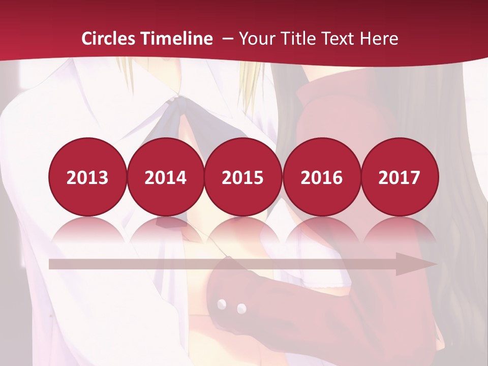 A Couple Of Anime Characters Hugging In Front Of A Red Background PowerPoint Template