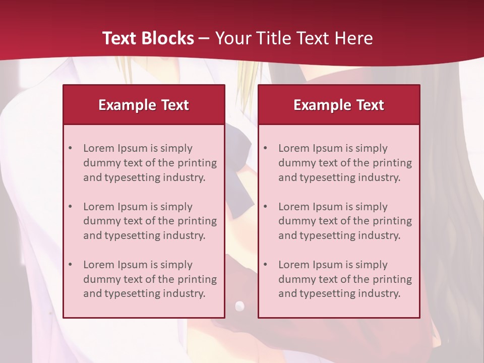 A Couple Of Anime Characters Hugging In Front Of A Red Background PowerPoint Template