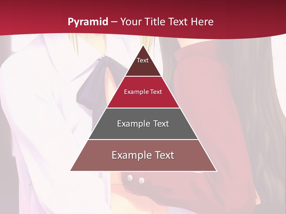 A Couple Of Anime Characters Hugging In Front Of A Red Background PowerPoint Template