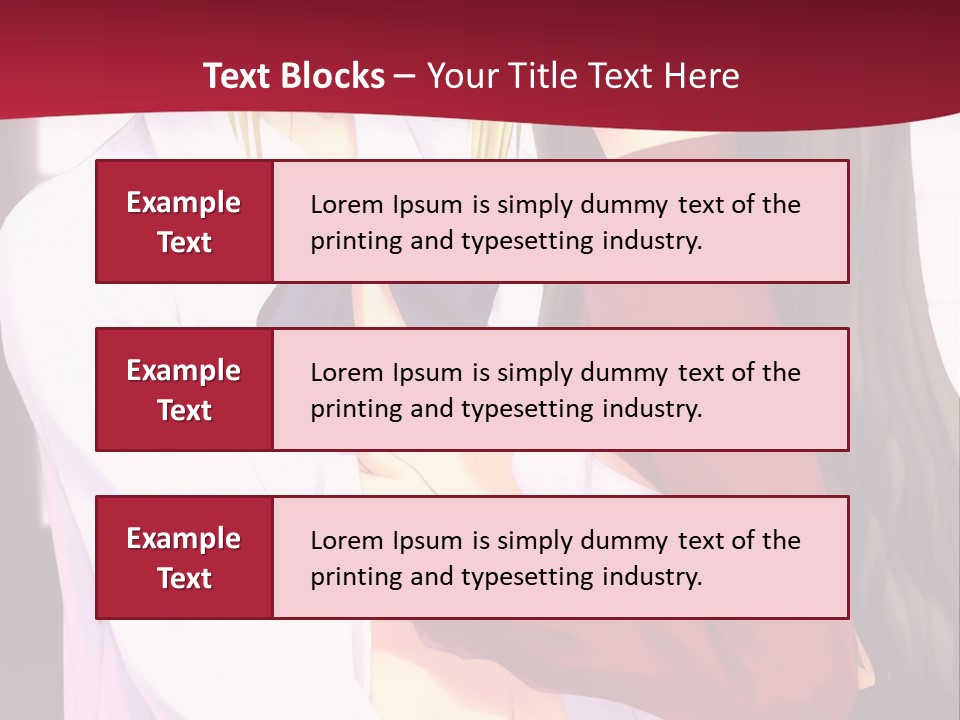 A Couple Of Anime Characters Hugging In Front Of A Red Background PowerPoint Template
