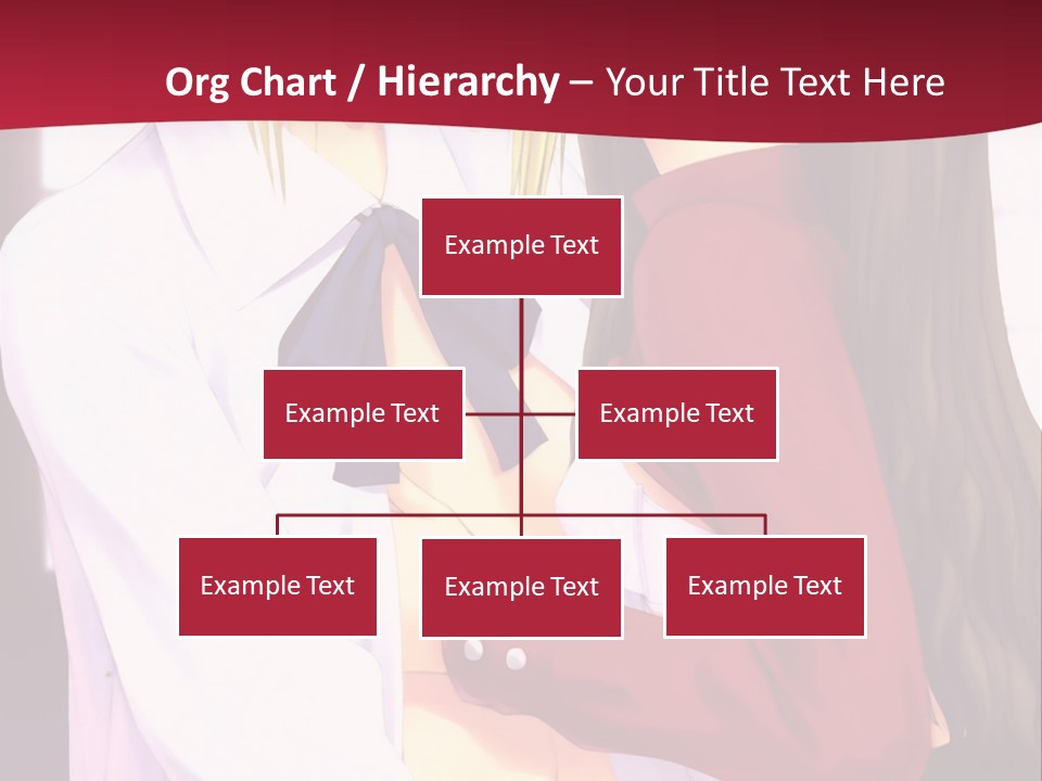 A Couple Of Anime Characters Hugging In Front Of A Red Background PowerPoint Template