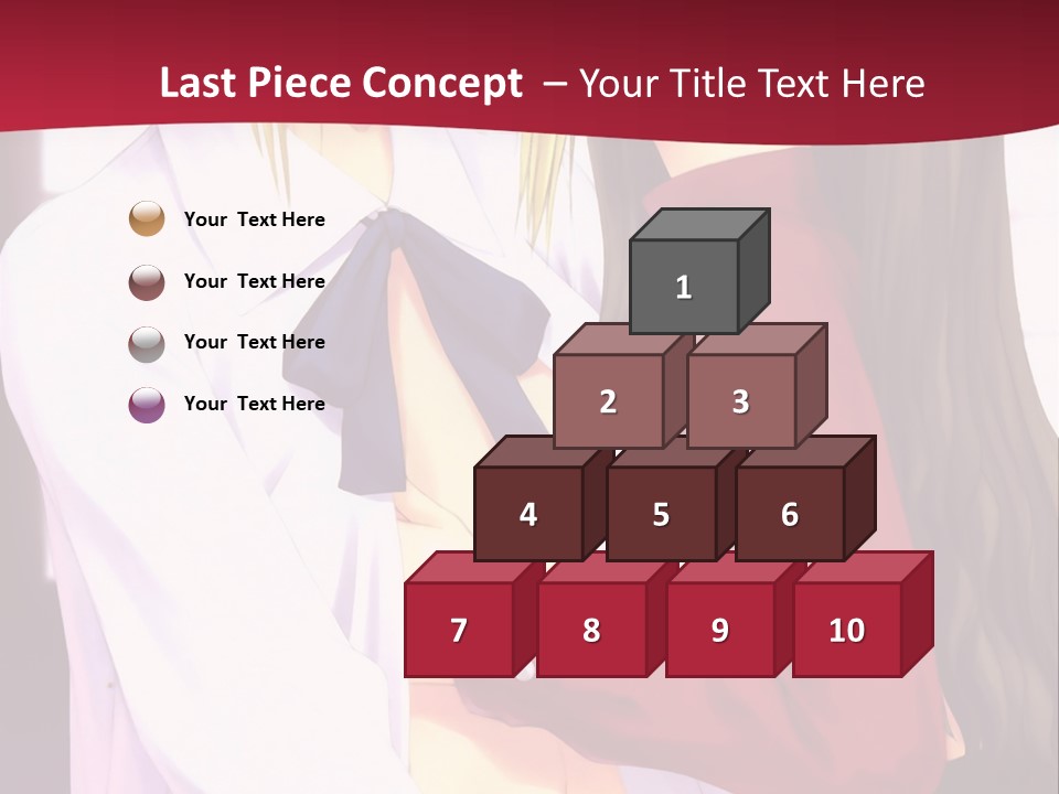 A Couple Of Anime Characters Hugging In Front Of A Red Background PowerPoint Template