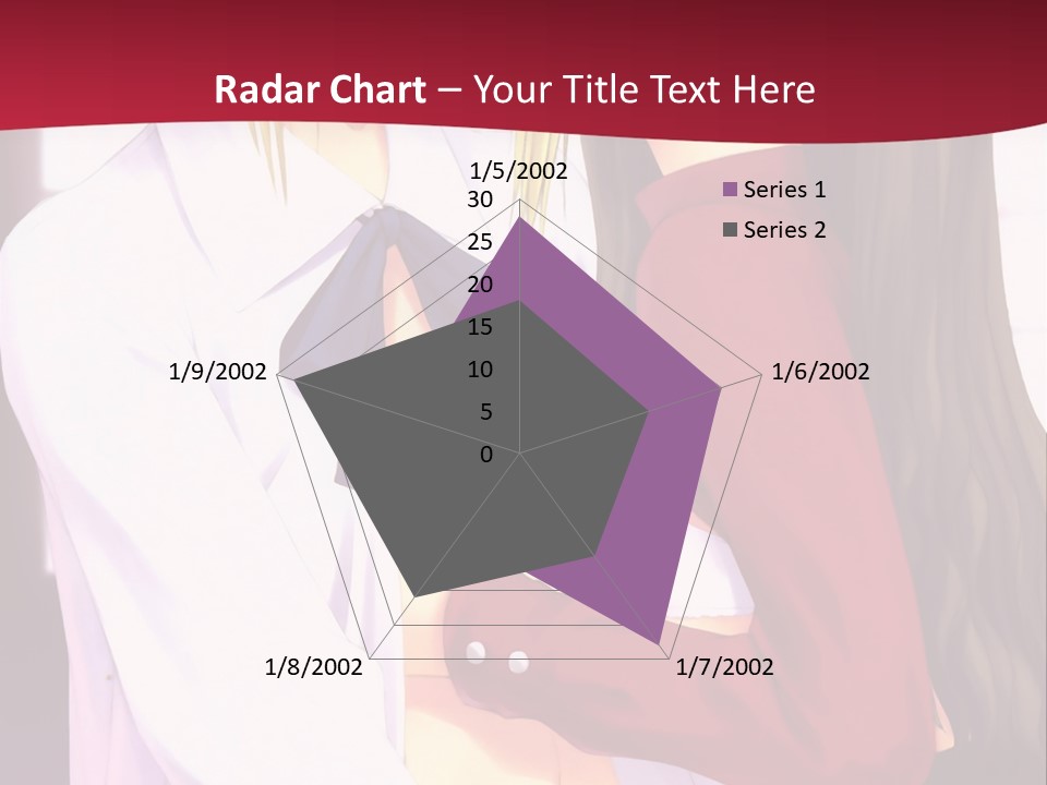 A Couple Of Anime Characters Hugging In Front Of A Red Background PowerPoint Template