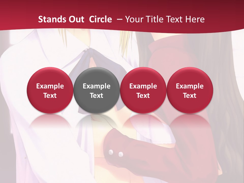 A Couple Of Anime Characters Hugging In Front Of A Red Background PowerPoint Template
