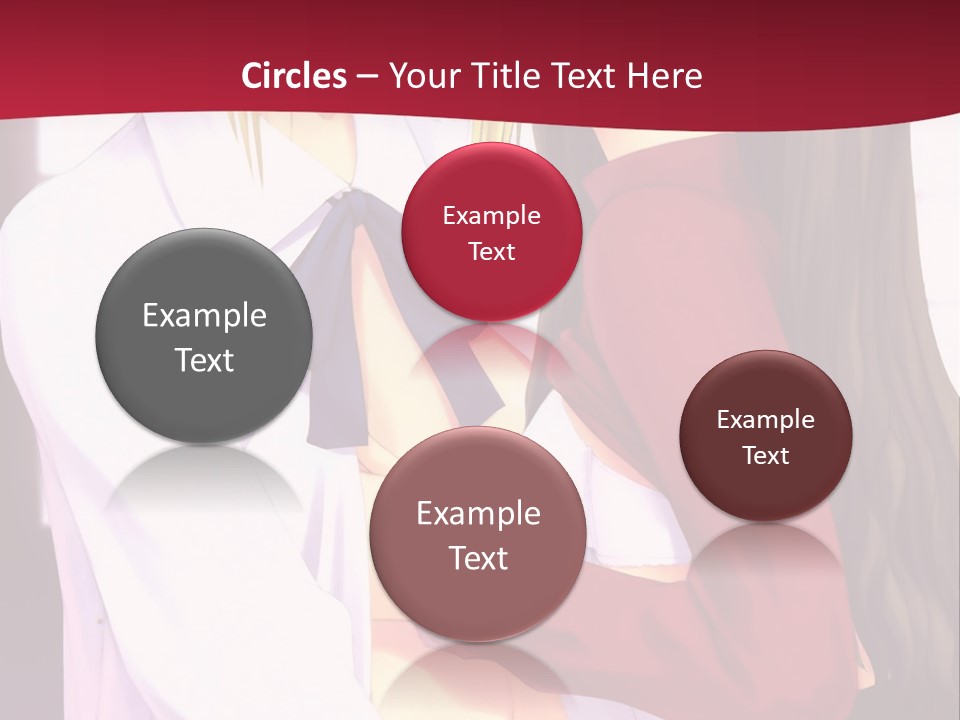 A Couple Of Anime Characters Hugging In Front Of A Red Background PowerPoint Template