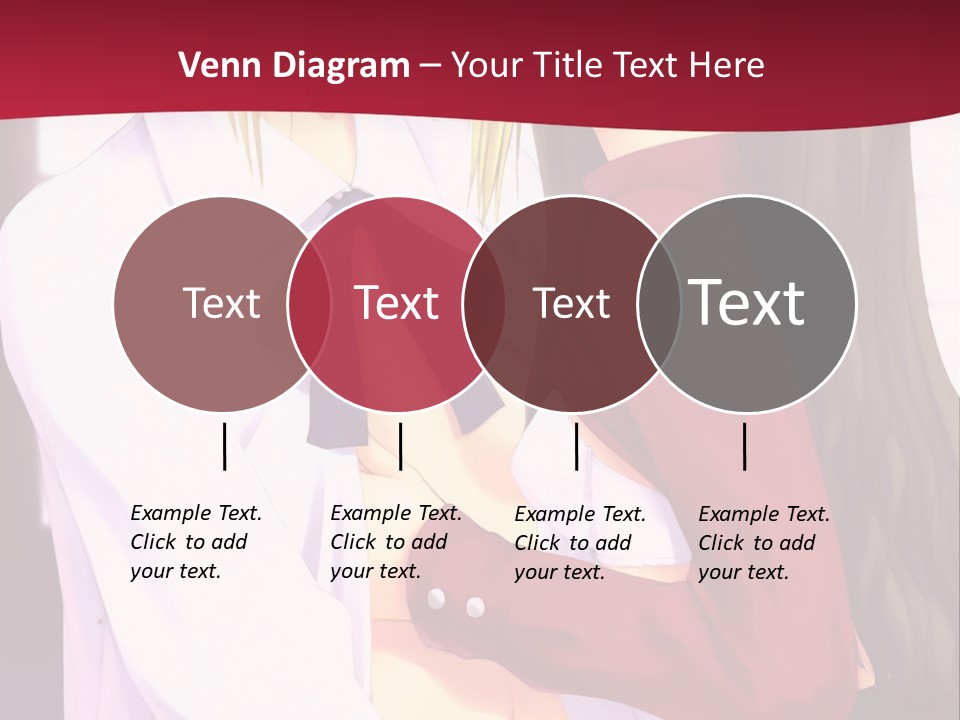 A Couple Of Anime Characters Hugging In Front Of A Red Background PowerPoint Template