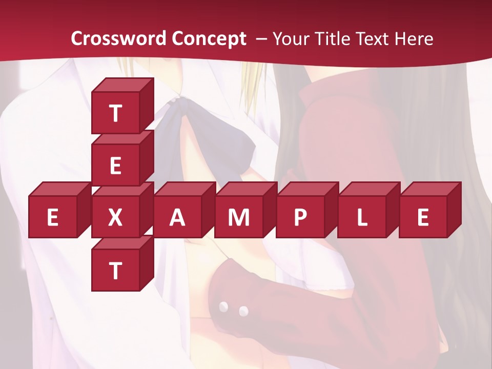 A Couple Of Anime Characters Hugging In Front Of A Red Background PowerPoint Template