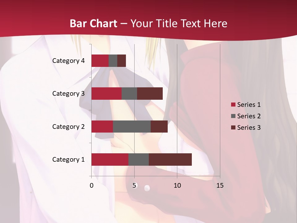 A Couple Of Anime Characters Hugging In Front Of A Red Background PowerPoint Template