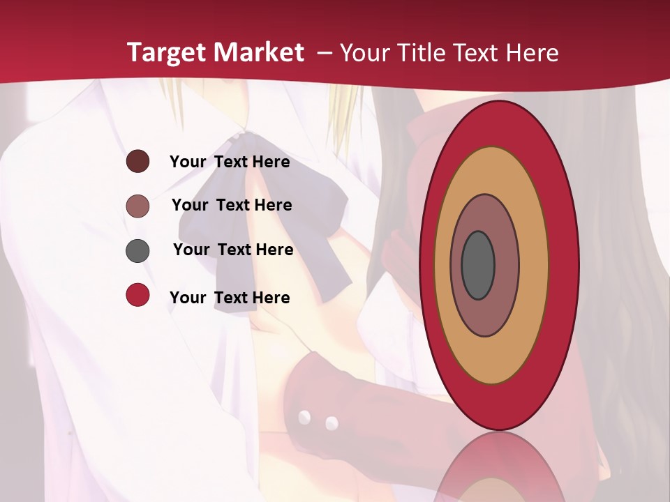 A Couple Of Anime Characters Hugging In Front Of A Red Background PowerPoint Template
