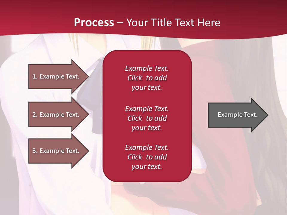 A Couple Of Anime Characters Hugging In Front Of A Red Background PowerPoint Template