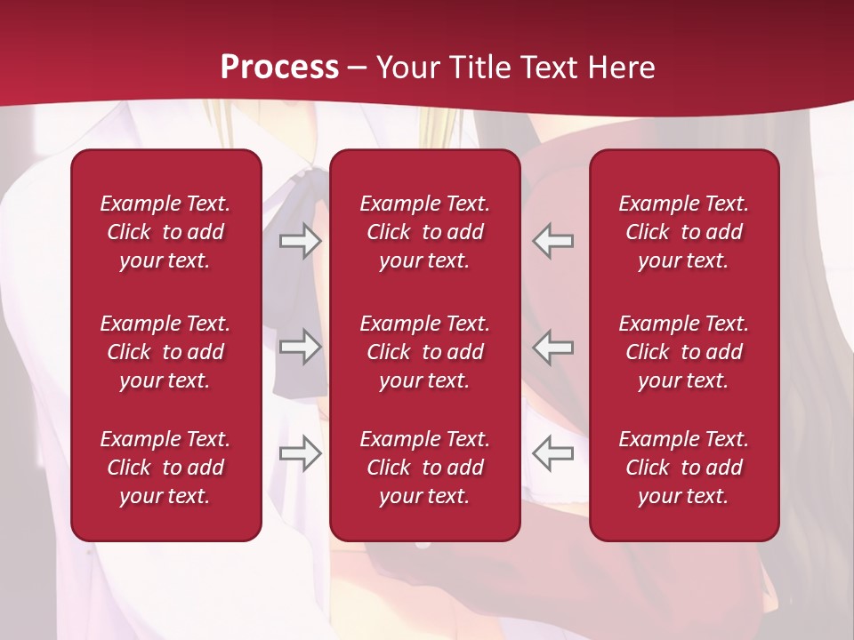 A Couple Of Anime Characters Hugging In Front Of A Red Background PowerPoint Template