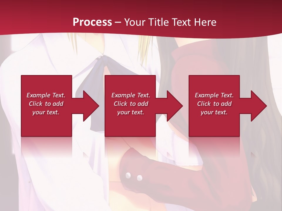 A Couple Of Anime Characters Hugging In Front Of A Red Background PowerPoint Template
