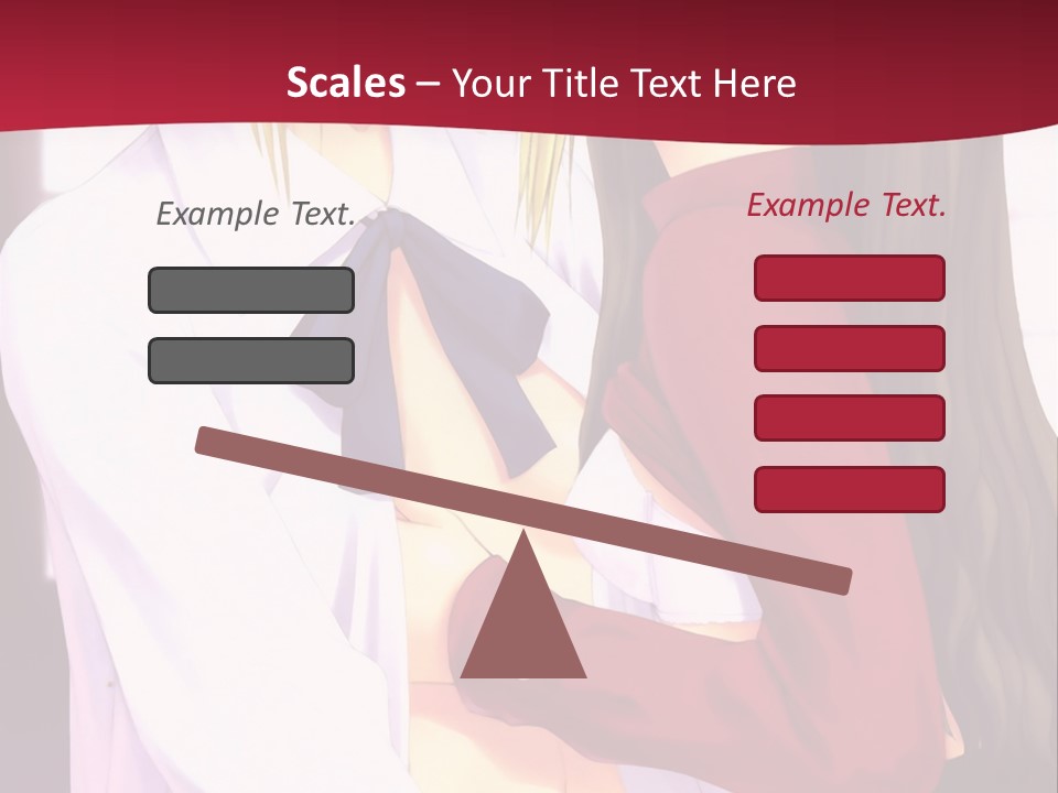 A Couple Of Anime Characters Hugging In Front Of A Red Background PowerPoint Template