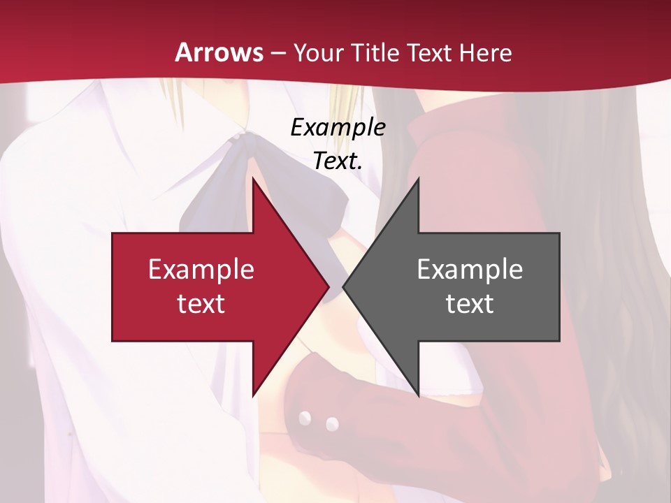 A Couple Of Anime Characters Hugging In Front Of A Red Background PowerPoint Template