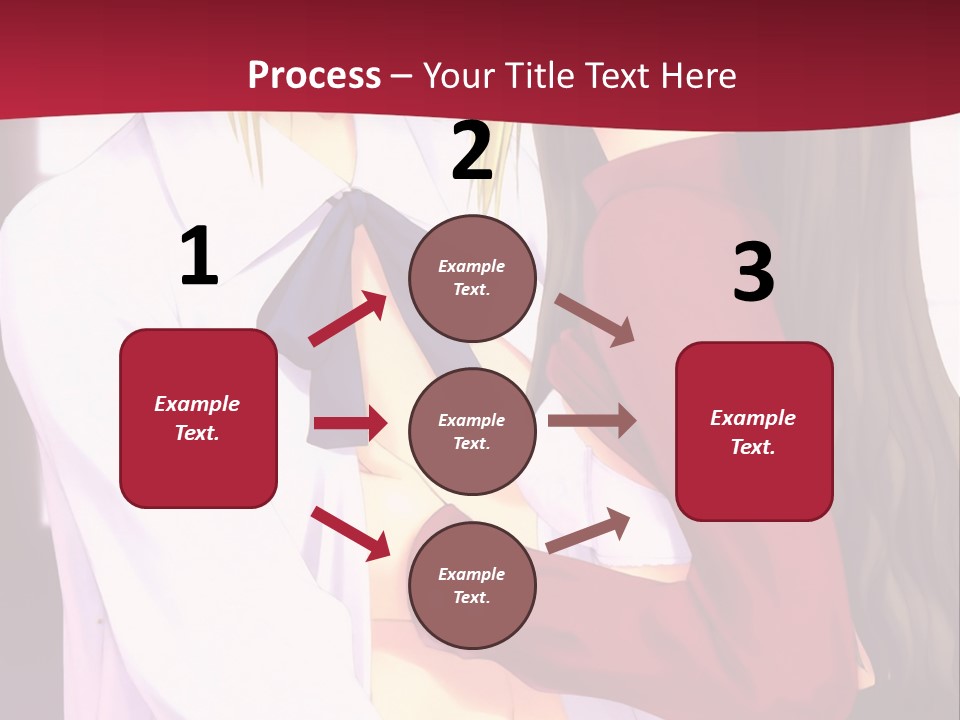 A Couple Of Anime Characters Hugging In Front Of A Red Background PowerPoint Template