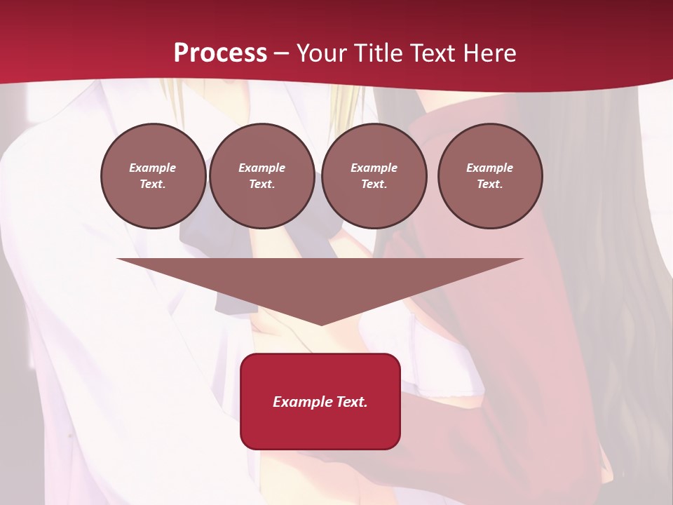 A Couple Of Anime Characters Hugging In Front Of A Red Background PowerPoint Template
