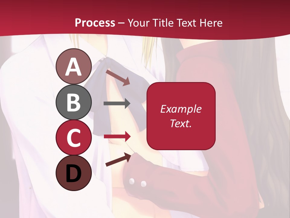 A Couple Of Anime Characters Hugging In Front Of A Red Background PowerPoint Template