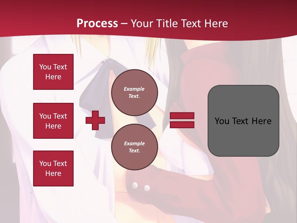 A Couple Of Anime Characters Hugging In Front Of A Red Background PowerPoint Template