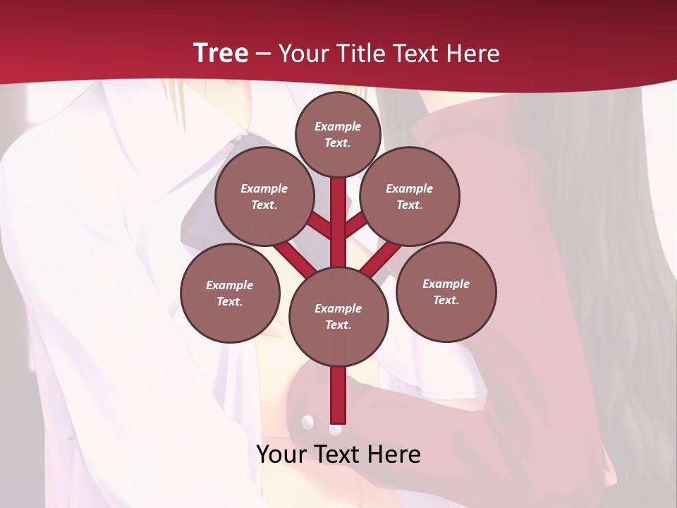 A Couple Of Anime Characters Hugging In Front Of A Red Background PowerPoint Template