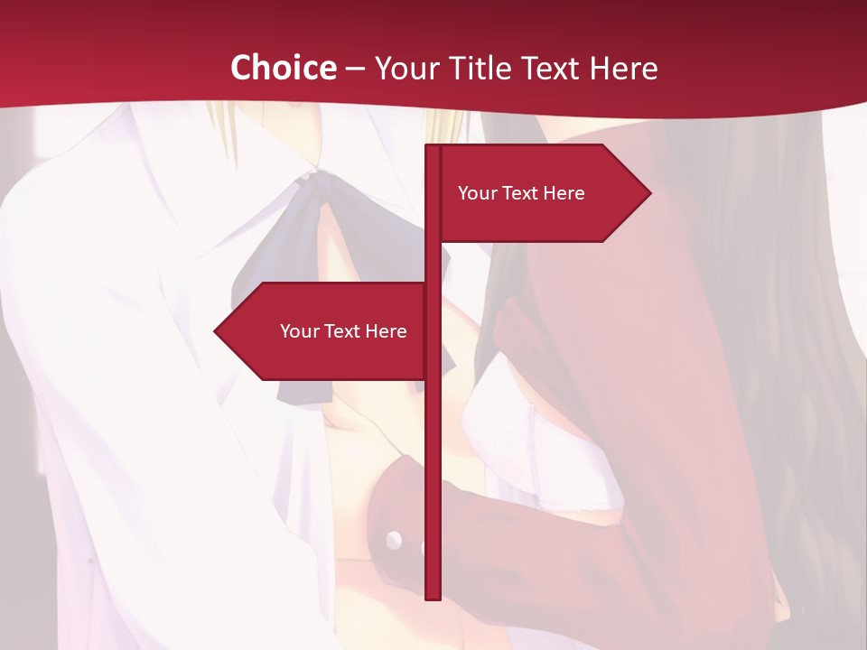 A Couple Of Anime Characters Hugging In Front Of A Red Background PowerPoint Template