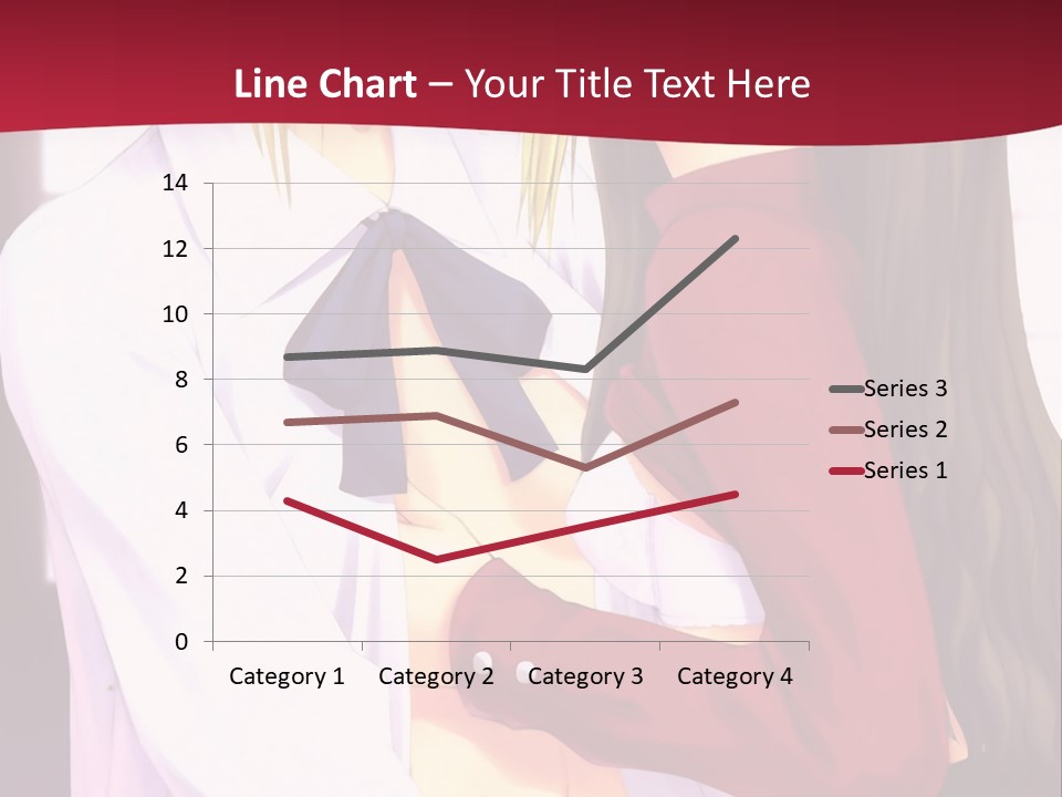 A Couple Of Anime Characters Hugging In Front Of A Red Background PowerPoint Template