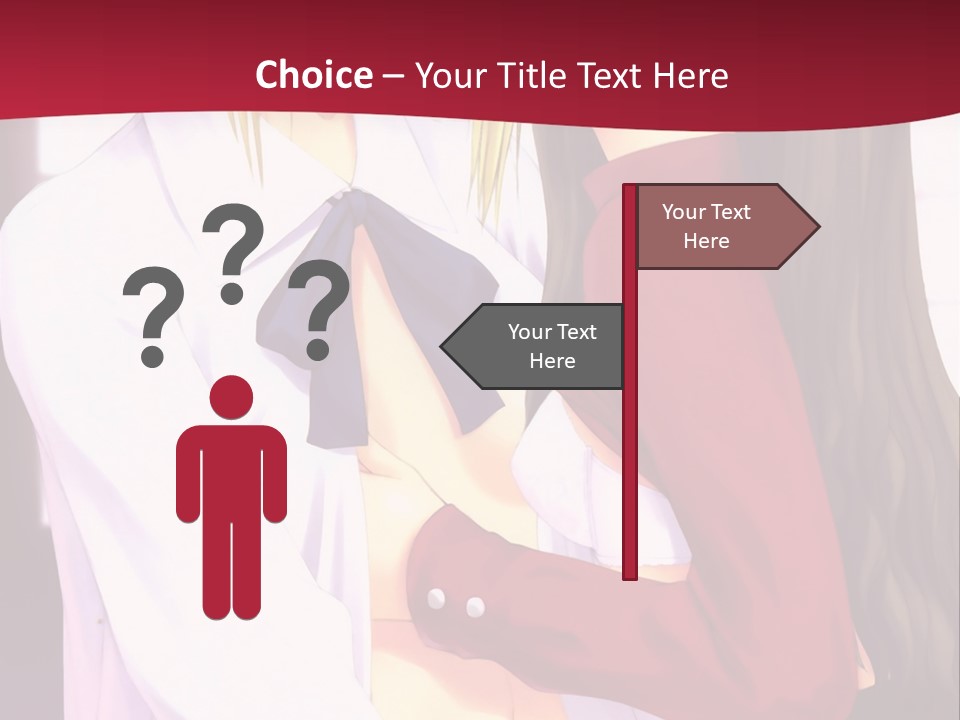 A Couple Of Anime Characters Hugging In Front Of A Red Background PowerPoint Template
