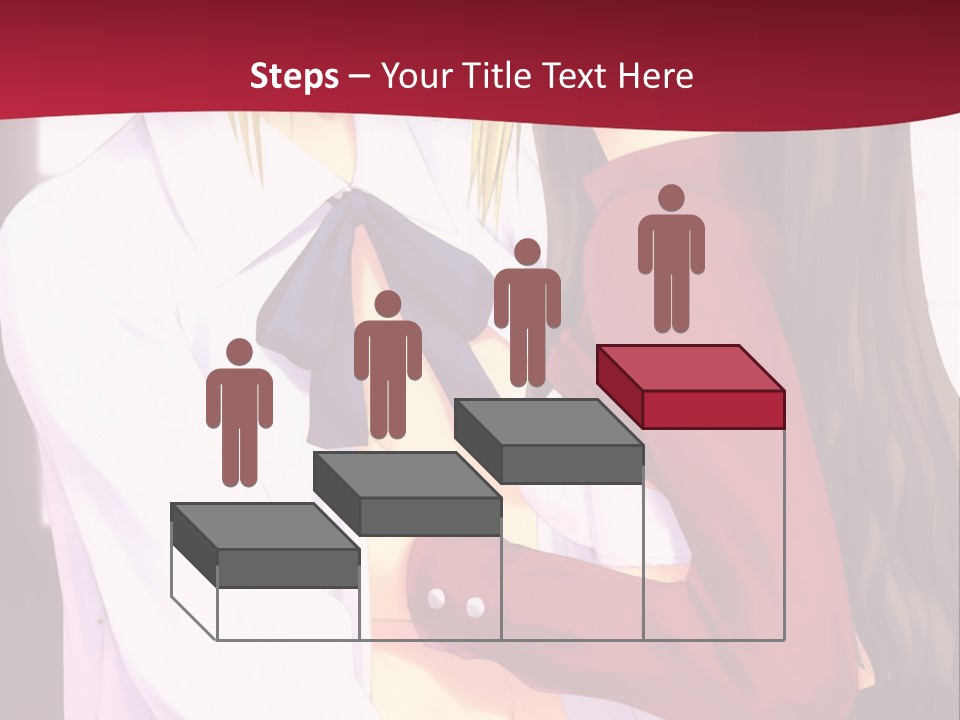 A Couple Of Anime Characters Hugging In Front Of A Red Background PowerPoint Template