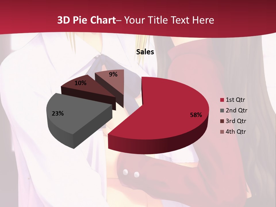 A Couple Of Anime Characters Hugging In Front Of A Red Background PowerPoint Template