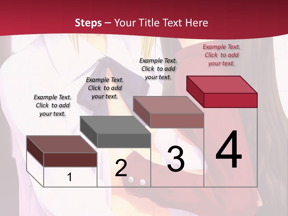 A Couple Of Anime Characters Hugging In Front Of A Red Background PowerPoint Template