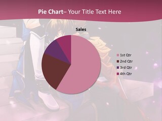 A Couple Of Anime Characters Sitting Next To Each Other PowerPoint Template