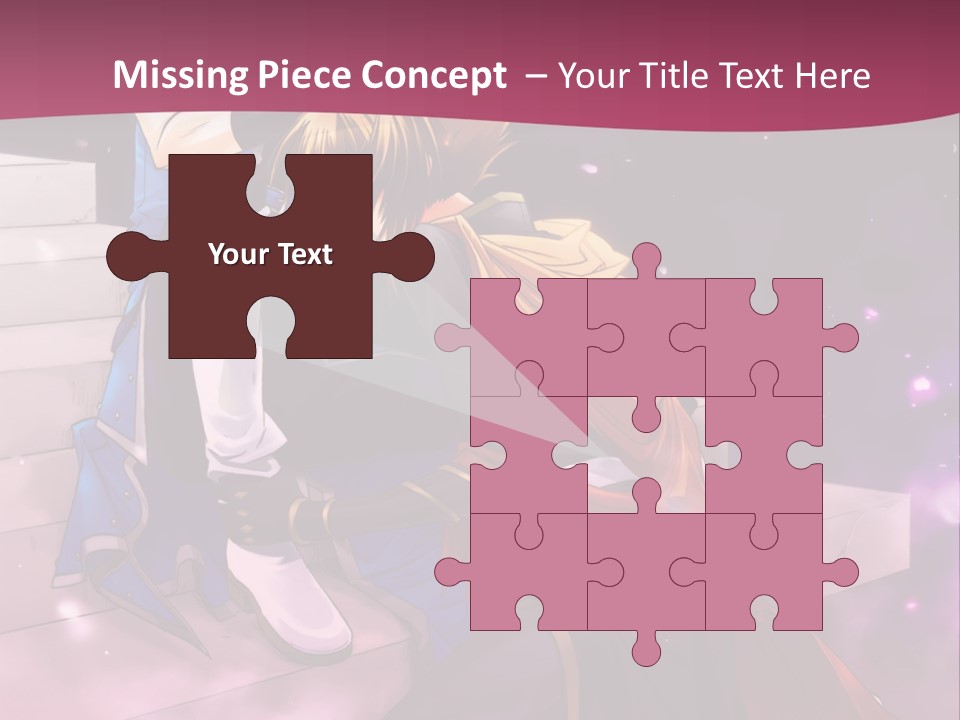 A Couple Of Anime Characters Sitting Next To Each Other PowerPoint Template