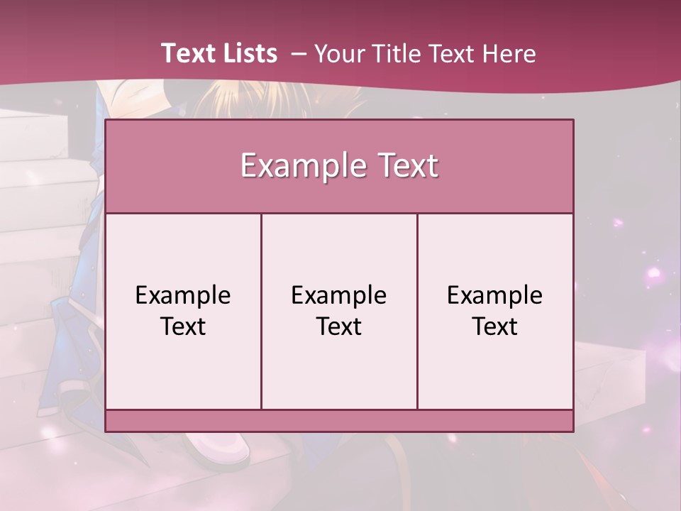A Couple Of Anime Characters Sitting Next To Each Other PowerPoint Template